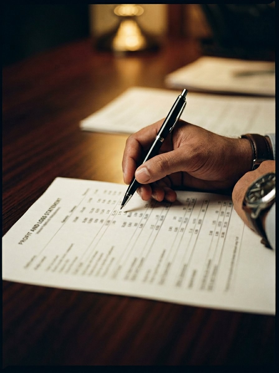 Reviewing profit and loss statement